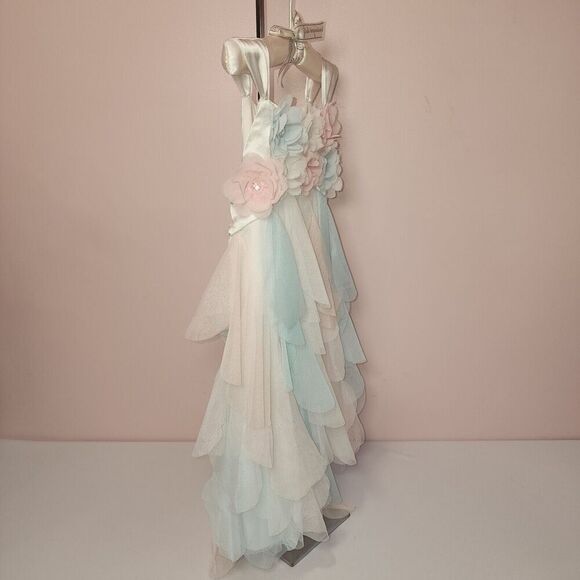 Girls' Boutique Easter Dress Biscotti Multicolor Satin and Tulle Size 4 - Picture 3 of 10